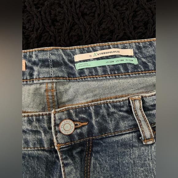 Anthropologie Pilcro Jeans Womens 18W Light Wash Distressed Yaya Kick Flare - Picture 2 of 7
